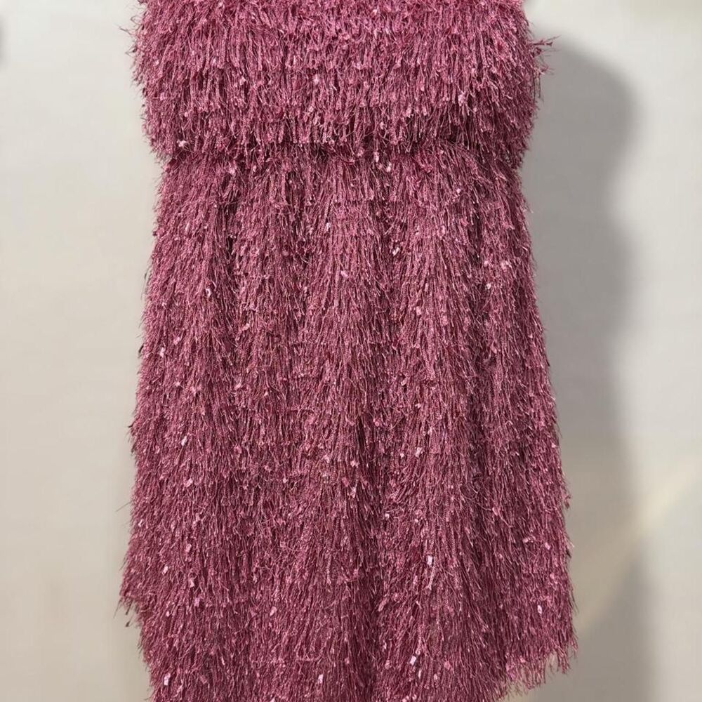 NWT STORIA PINK FRINGE PARTY MINI M
